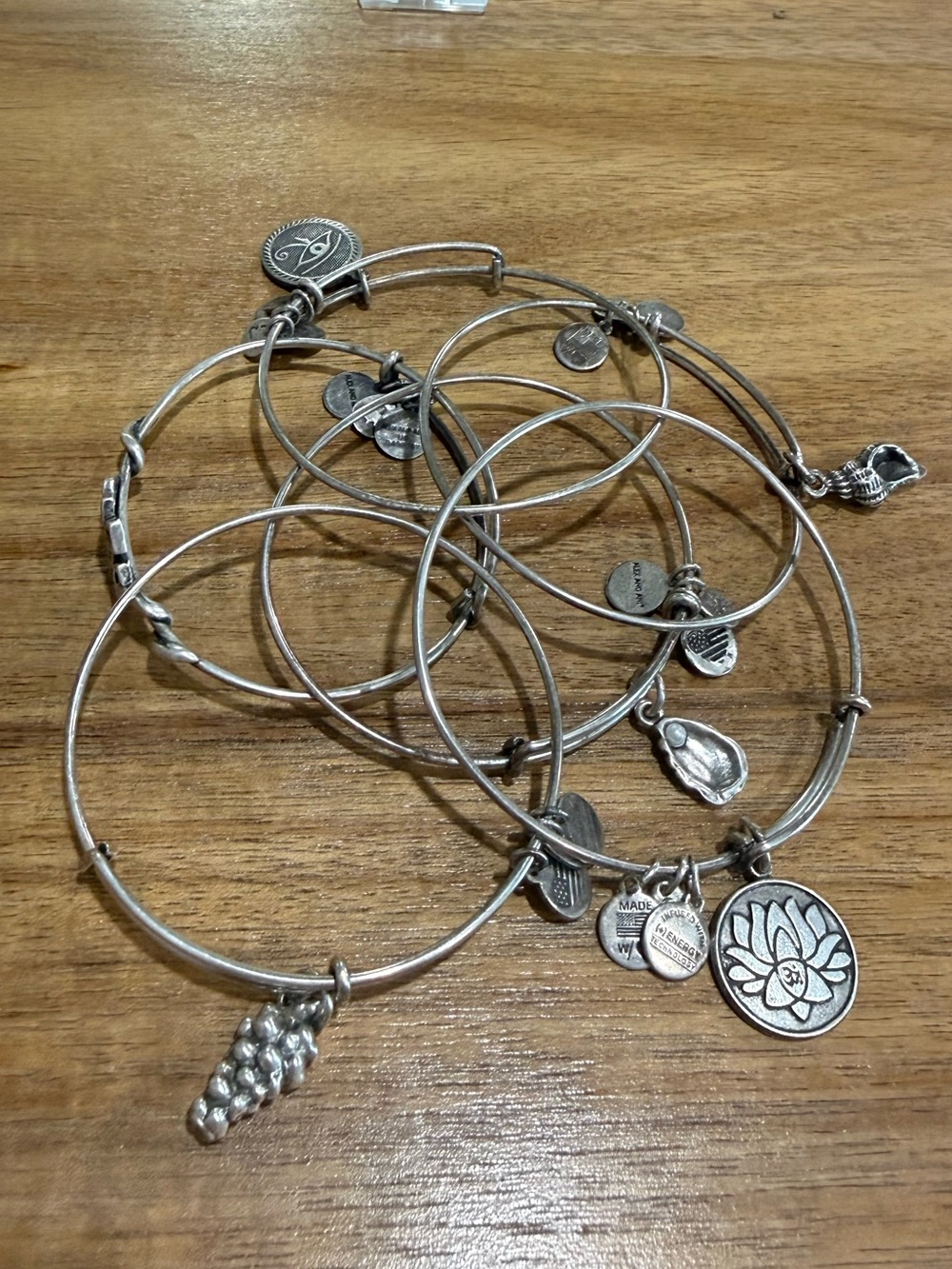 Alex and Ani Silver Charm Bangle Bracelet bundle of 6 or separates